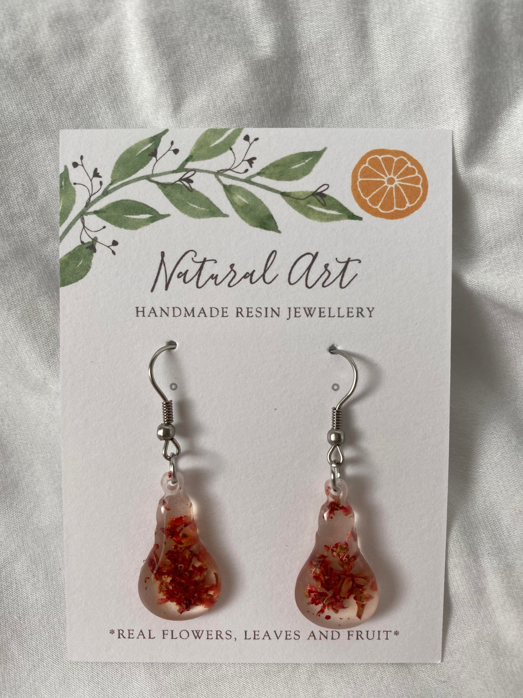 Resin Earrings Light Bulb Red (LTP)