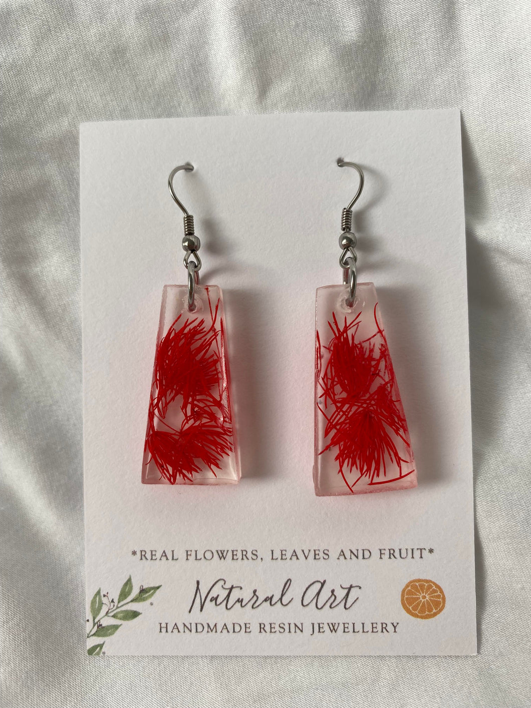 Resin Earrings Pine Red (LTP)