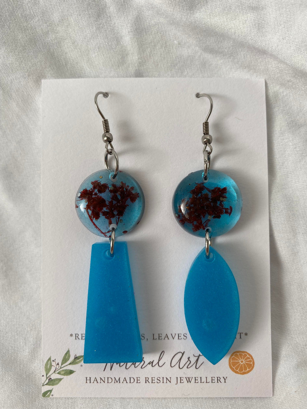 Resin Earrings 2 Piece Blue (RE.2PC.MIX)