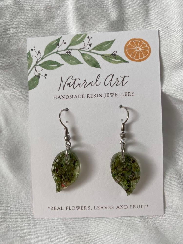 Resin Earrings Small Leaves (RE.SGL.S.MIX)