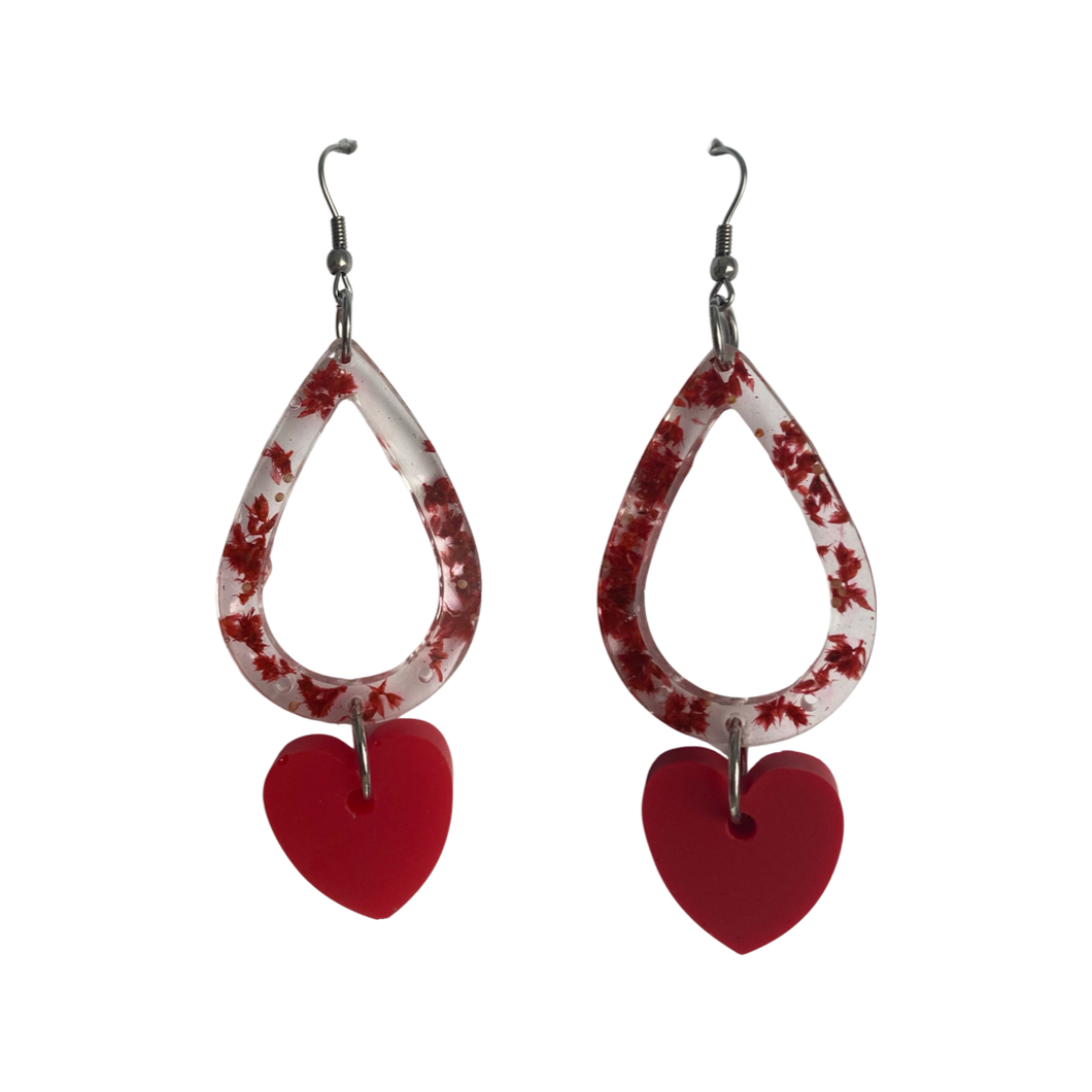 Resin Earrings 2 Piece Red (RE.2PC.MIX)