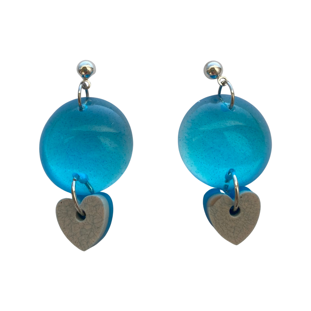 Resin Earrings 2 Piece Blue (LTP)