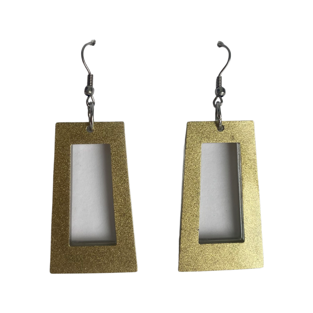 Resin Earrings Gold Loops (RE.SGL.ML.D)