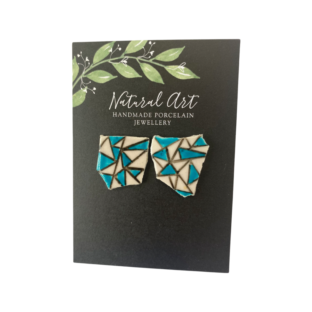 Porcelain Earrings Studs Triangles (CE.PCLN.HPD)