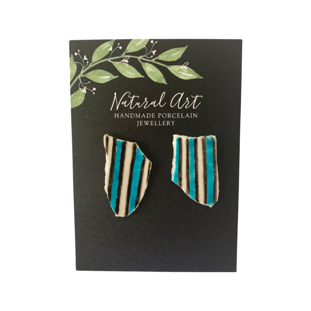 Porcelain Earring Stud Stripe (CE.PCL.HPD)