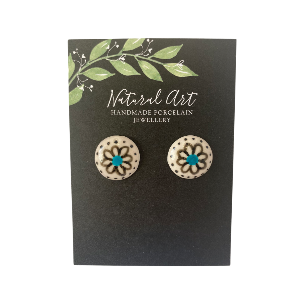 Porcelain Earrings Studs Flowers (CE.PCLN.SGL.SM)